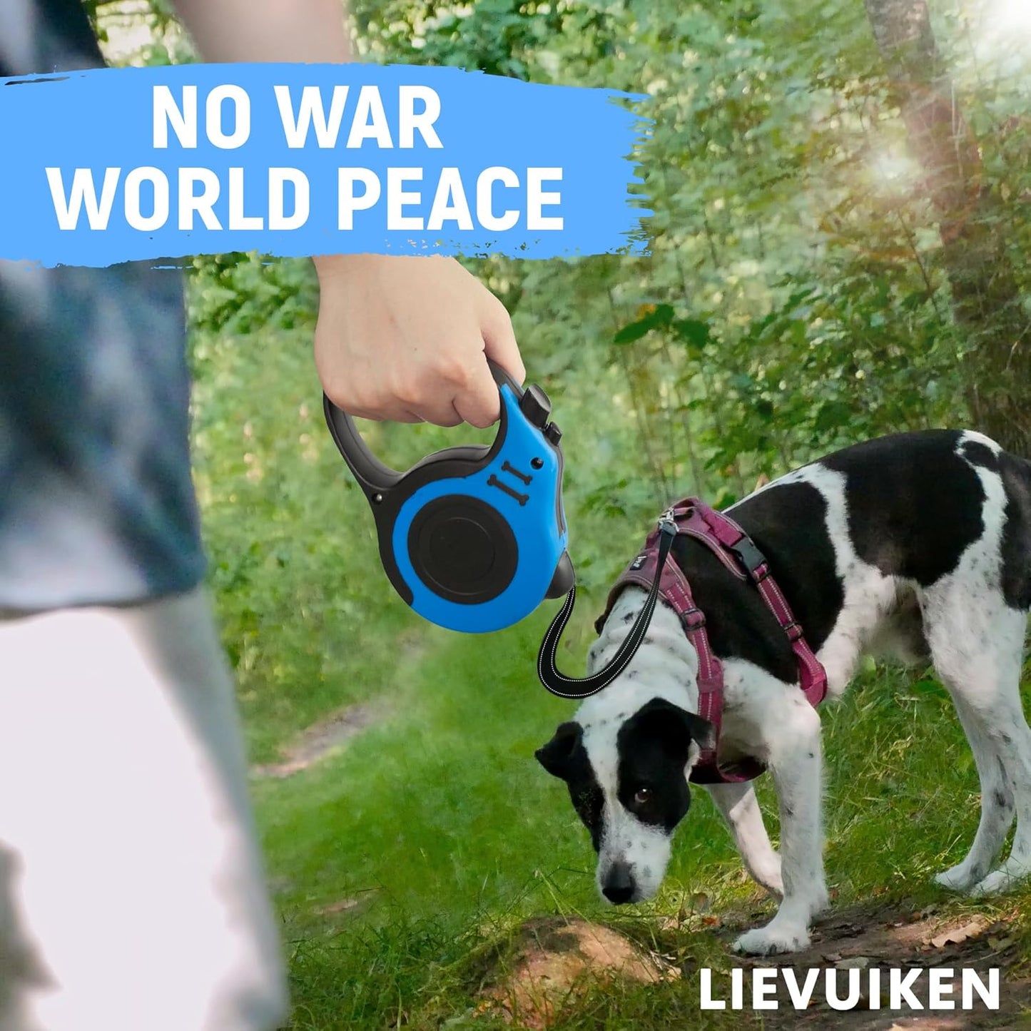 Retractable Dog Leash Automatic Telescopic Tractor Dog Tape, Pet Tape 10/16 FT Durable and Convenient, with Non-Slip Handle, Suitable for Small and Medium-Sized Dogs Blue
