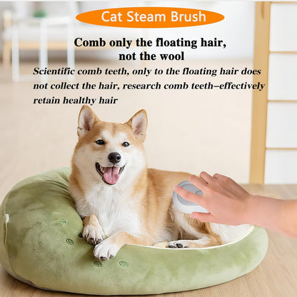 Cat Steam Brush for Shedding, 3 in 1 Cat Brush for Long or Short Haired Cats & Dogs, Steam Hair Brush with Spray Function & One-Click Cleaning Button Easy to Removes Loose Fur, Cat Grooming Brush Suitable for All Hair Pets