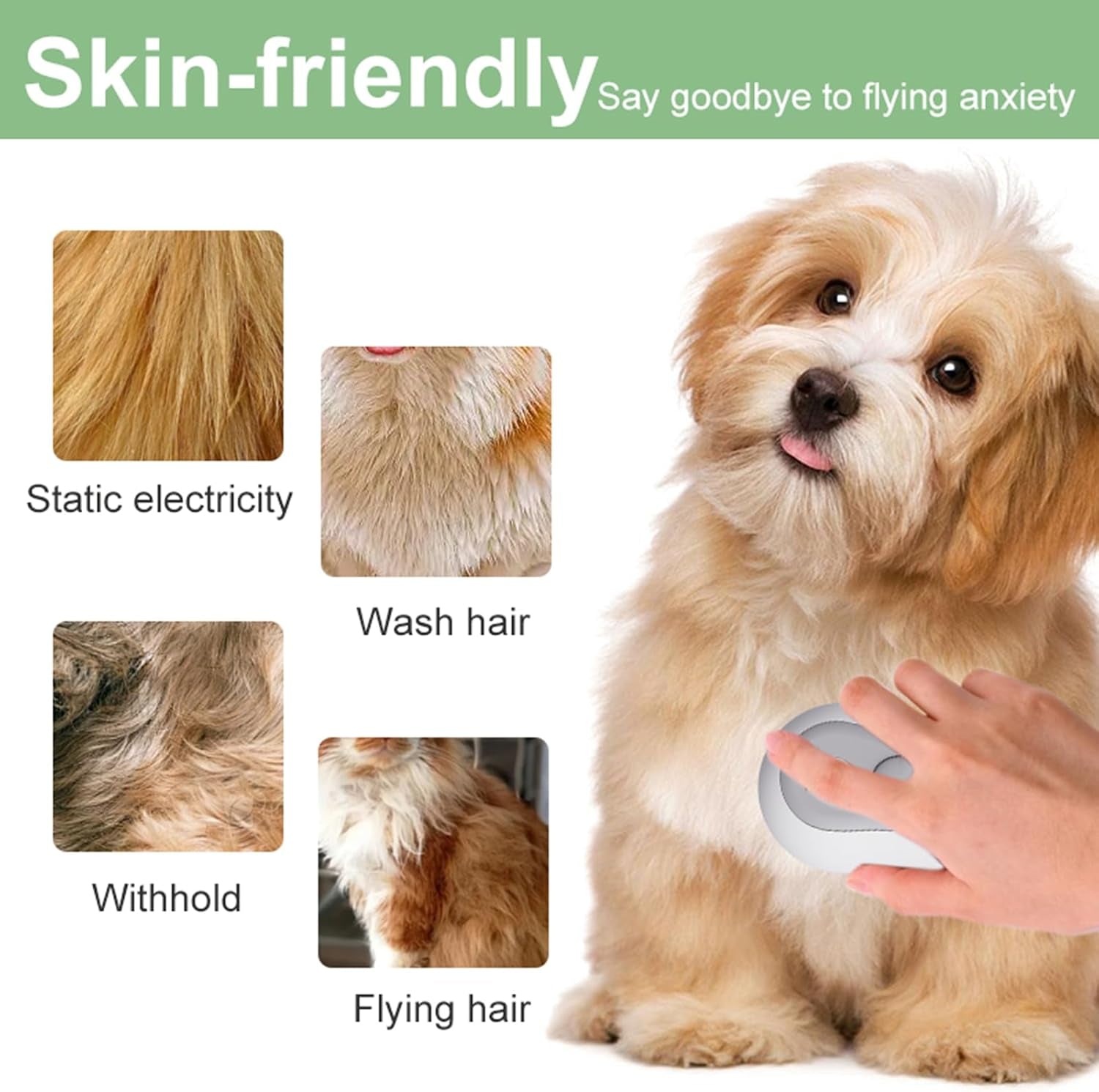 Cat Steam Brush for Shedding, 3 in 1 Cat Brush for Long or Short Haired Cats & Dogs, Steam Hair Brush with Spray Function & One-Click Cleaning Button Easy to Removes Loose Fur, Cat Grooming Brush Suitable for All Hair Pets